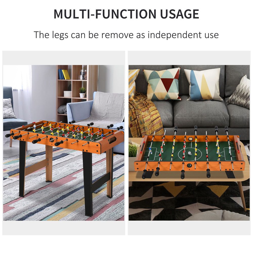 HOMCOM Football Table Heavy Duty 84.5cm for Arcades, Pub, Game Room, 8 Rods, 2 Foosballs