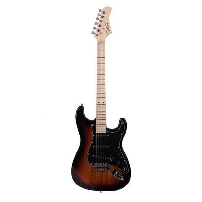 Glarry GST Stylish Electric Guitar Kit with Black Pickguard Sunset Color