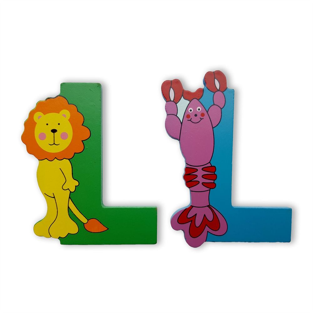 Vinsani Wooden Jungle Animal Upper Case Alphabet Letters Personalised Bedroom Wall Door Name