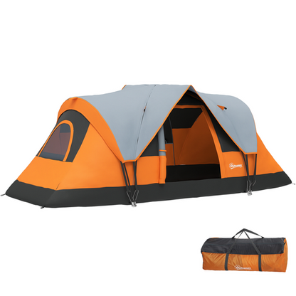 Outsunny 5-6 Man Camping Tent with Bag, Fibreglass and Steel Frame