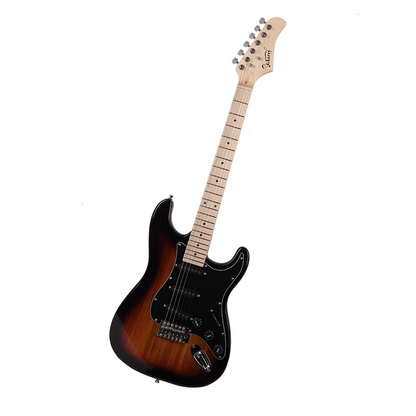 Glarry GST Stylish Electric Guitar Kit with Black Pickguard Sunset Color