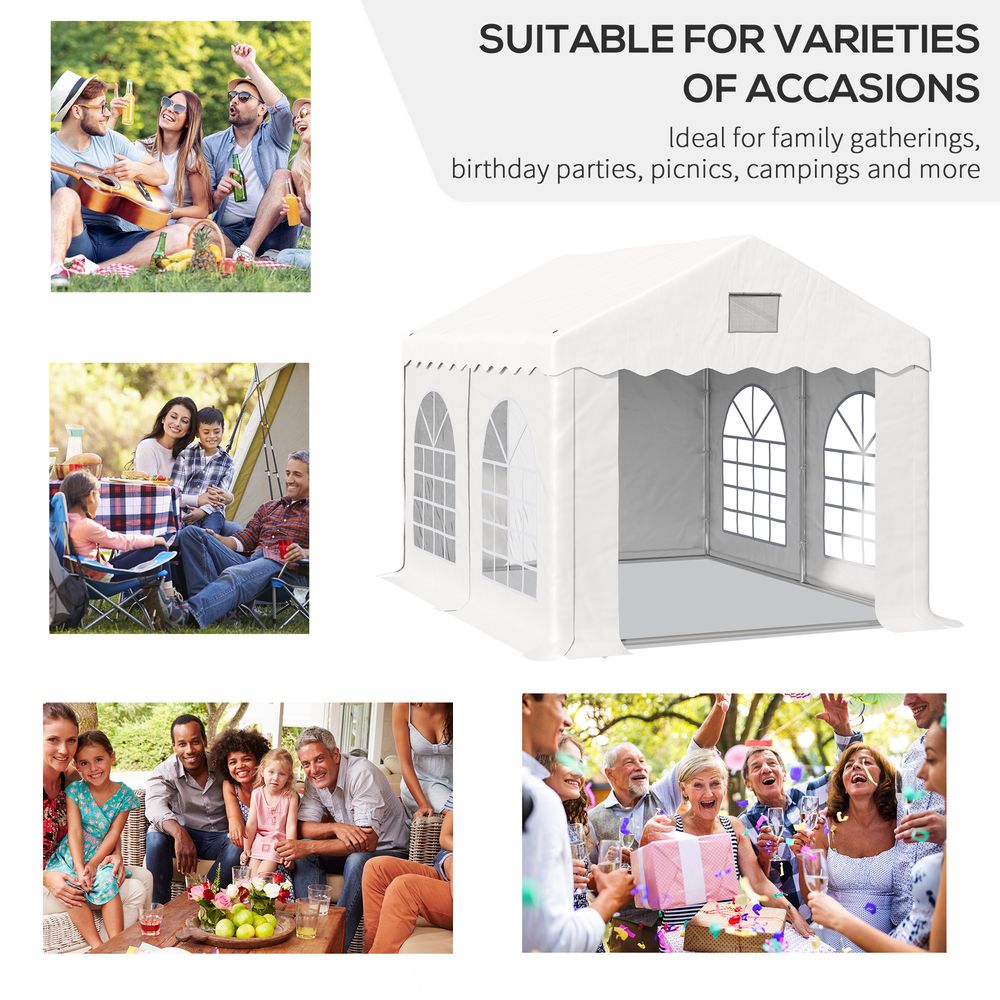 Premium 4x3m Gazebo Canopy - High-Quality PE Material, 4 Walls, White - Perfect for Parties and Events