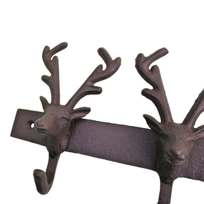 Rustic Reindeer Cast Iron Wall Hooks