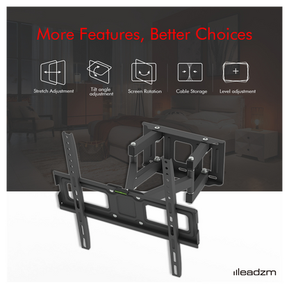 26-55 Inch Double Pendulum Large Base TV Stand TMDS-105 Bearing 40Kg/Vese400*400/Upper And Lower-10~ 10°