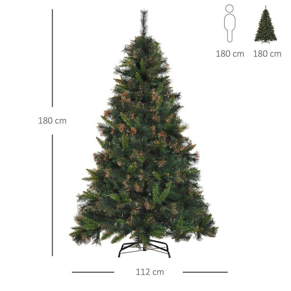 Homcom 6FT Pre-Lit Christmas Tree Artificial Spruce Tree Holiday D�cor Stand
