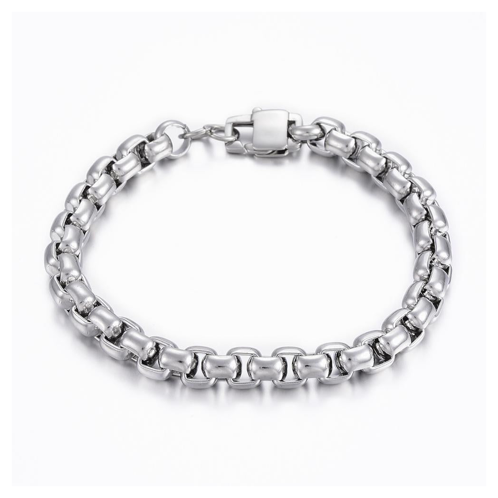 Mens Silver Box Chain Bracelet | Ideal Birthday or Christmas Gift