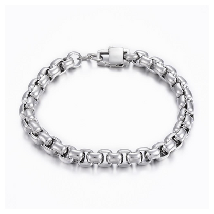 Mens Silver Box Chain Bracelet | Ideal Birthday or Christmas Gift