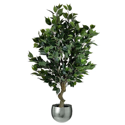 100cm Leaf Realistic Artificial Ficus Tree / Plant Bush Ficus Silver Curve Planter