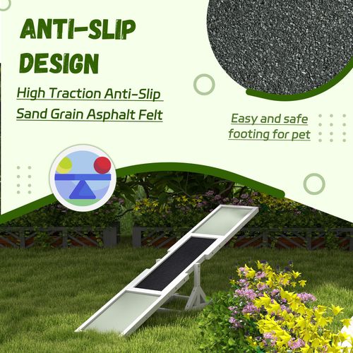 PawHut Wooden Pet Seesaw for Big Dogs with Anti-Slip Surface, White