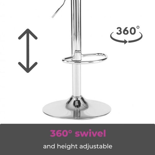 Neo Set of Two Black Leather Bar Stools