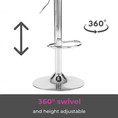 Neo Set of Two Black Leather Bar Stools