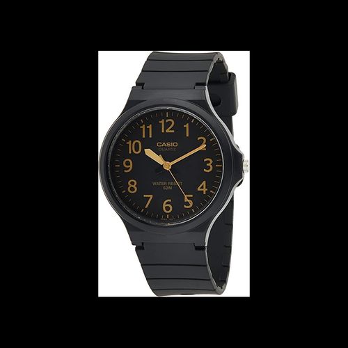 Casio Men's Analogue Gold Number Black Dial Watch - MW-240-1B2VDF