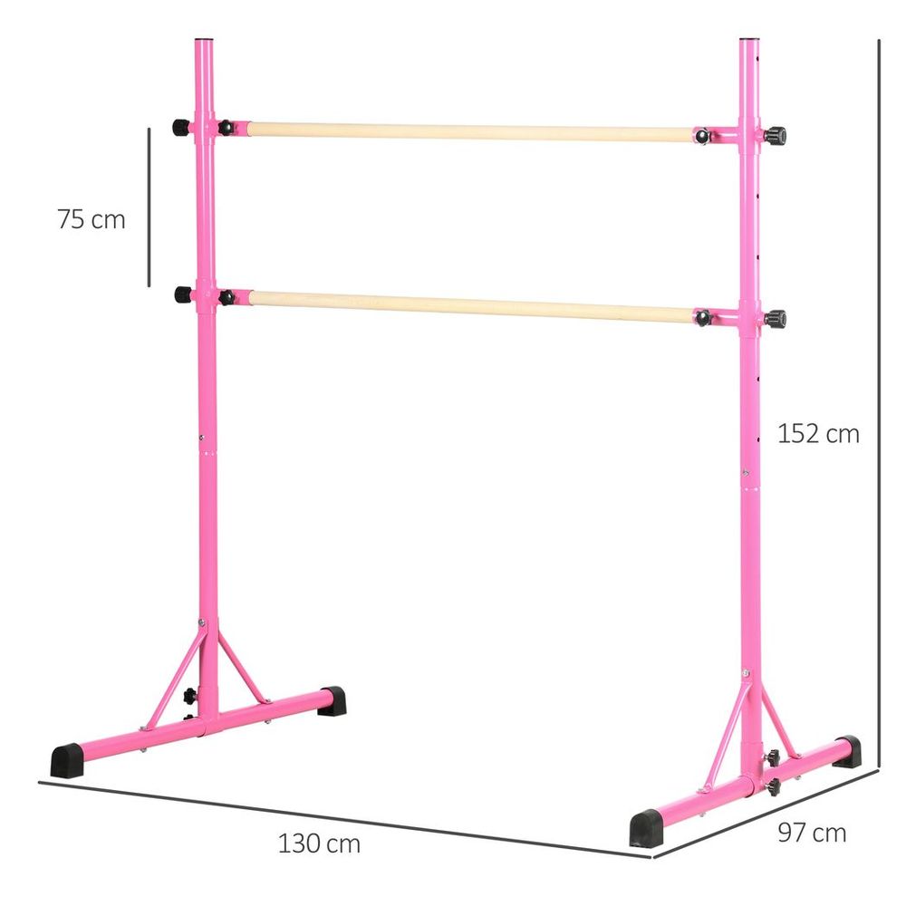 Height Adjustable Freestanding Ballet Barre, Strong and Sturdy Steel Construction