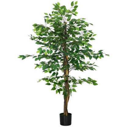 Homcom 150cm Artificial Tree Ficus for Indoor Outdoor Home Decor, Fake Tree