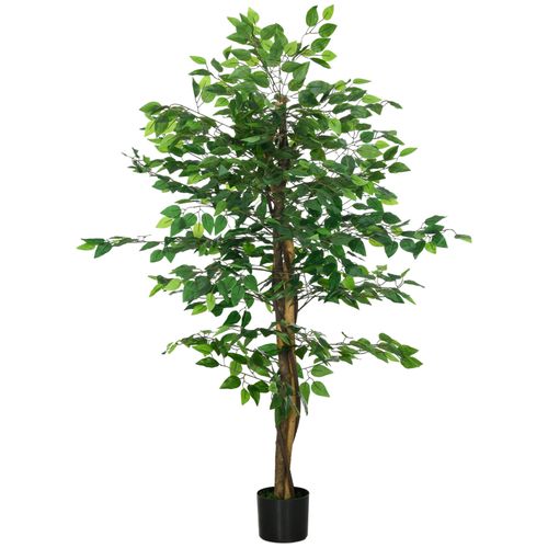 Homcom 150cm Artificial Tree Ficus for Indoor Outdoor Home Decor, Fake Tree