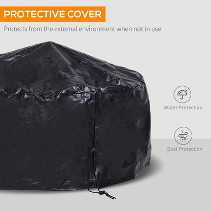 76cm Round Garden Firepit Patio Heater with Poker, Cover,Wood Log Grade