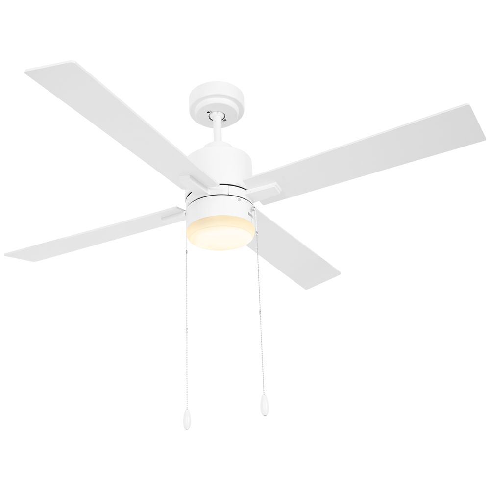HOMCOM Mounting Reversible Ceiling Fan with Light, Pull-chain