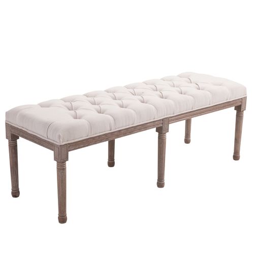 Stool Bench 3 Person Chic Button Tufted  Bedside Seat End Hallway