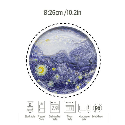 Porcelain Serving Plate&Platter Designer Van Gogh Starry Night 26cm