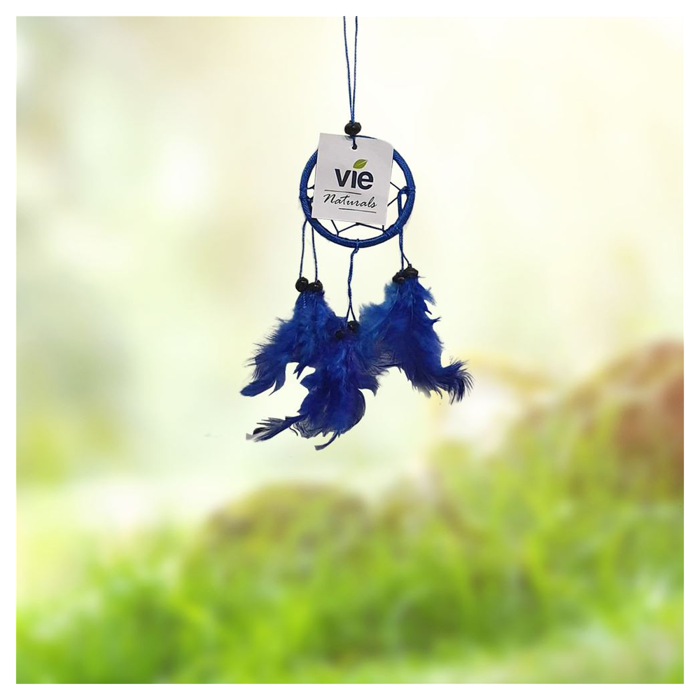 Handcrafted Blue Dream Catcher with 6cm Ring & Bead
