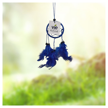 Handcrafted Blue Dream Catcher with 6cm Ring & Bead