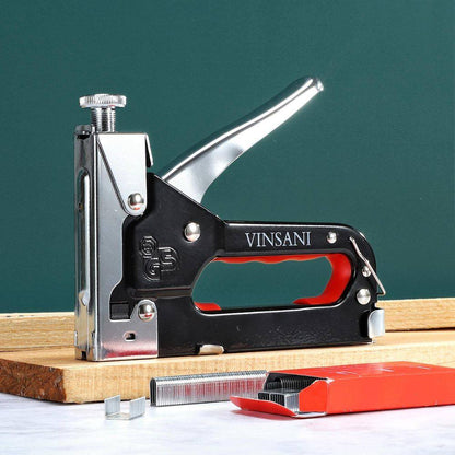 Heavy Duty Stainless Steel Metal Staple Tacker Gun with Staples