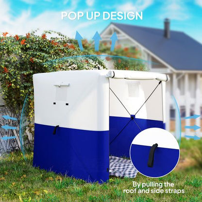 Outsunny 2 x 2m Pop Up Gazebo with Sides Easy up Party Tent, Blue