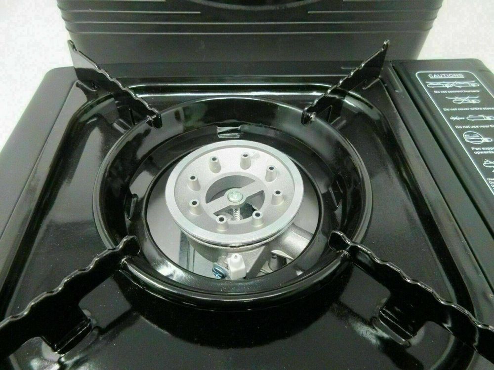 MARKSMAN Portable GAS COOKER Butane Camping Stove FREE Carry Case BBQ Outdoor Indoor Kitchen Hiking Single Burner Caravan House Party Boating Fishing Cookware Garden Patio Picnic Cooking Refills UK