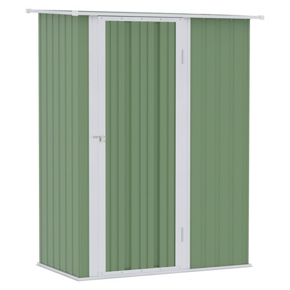 Metal Outdoor Storage Shed, Garden Tool House Cabinet -5' x 3' Green-AS