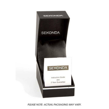 Sekonda Mens Basic White Dial Black Leather strap Watch 1342