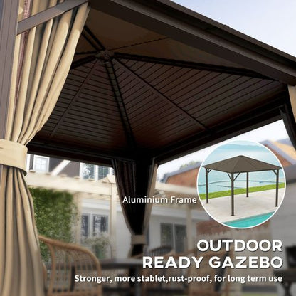 Outsunny 3x3(m) Hardtop Gazebo Outdoor Shelter with Aluminium Frame