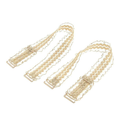 Flo Easy to Use Invisible Shoulder Lace Universal and Adjustable Bra Strap - One Pair (Colours Available) (Nude)