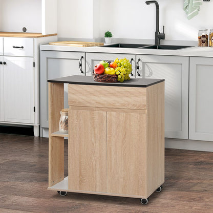 Kitchen Storage Trolley Cart Cupboard Rolling Island Shelves Cabinet Wheels
