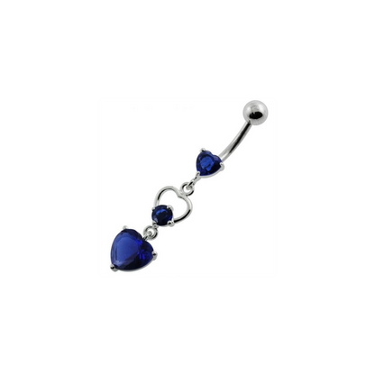 Jeweled Heart Cutout Navel Belly Piercing