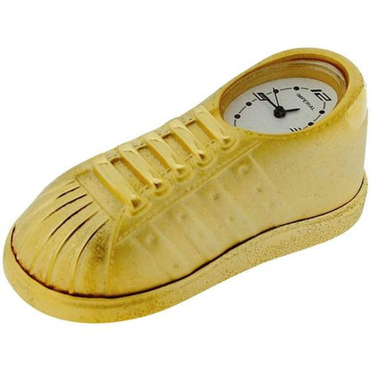 Miniature Clock Goldtone Plated Sneaker/Trainer Solid Brass IMP1060 - CLEARANCE NEEDS RE-BATTERY