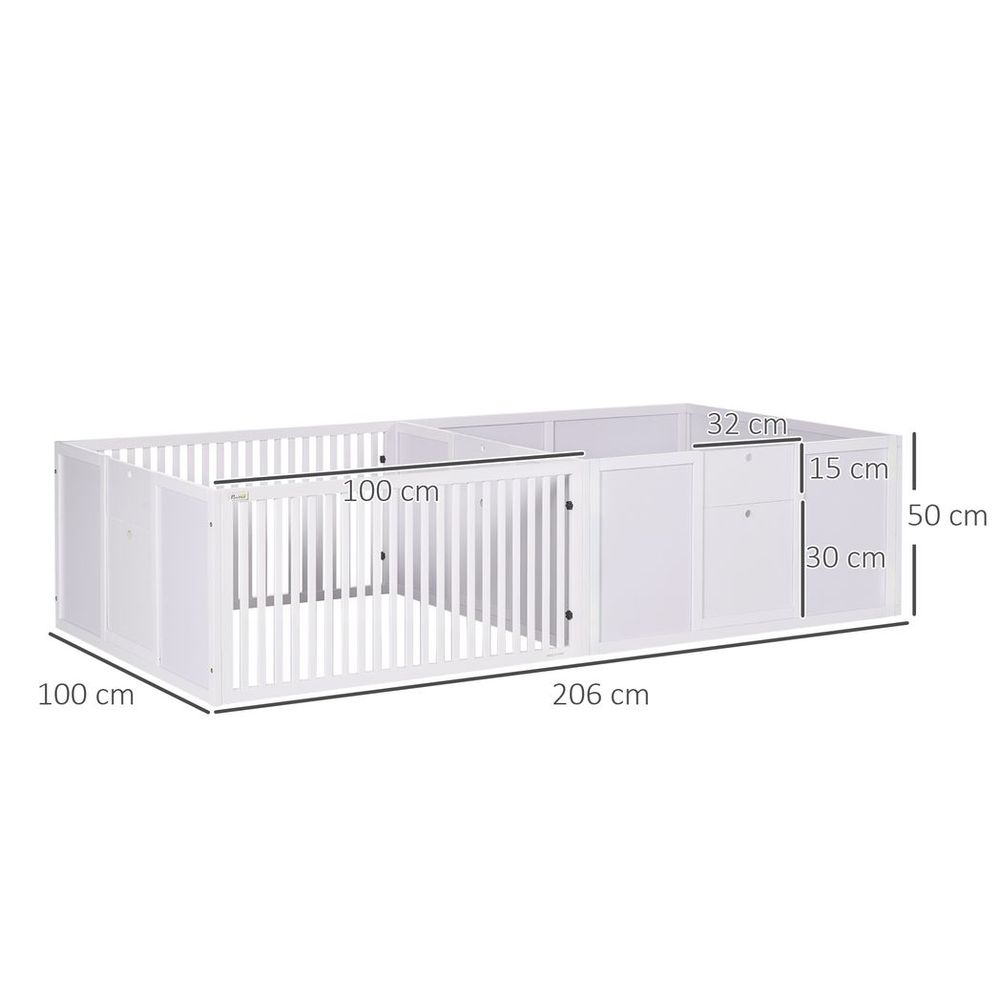 Premium 7-Panel Indoor Puppy Pen with 3 Doors & 2-Room Design