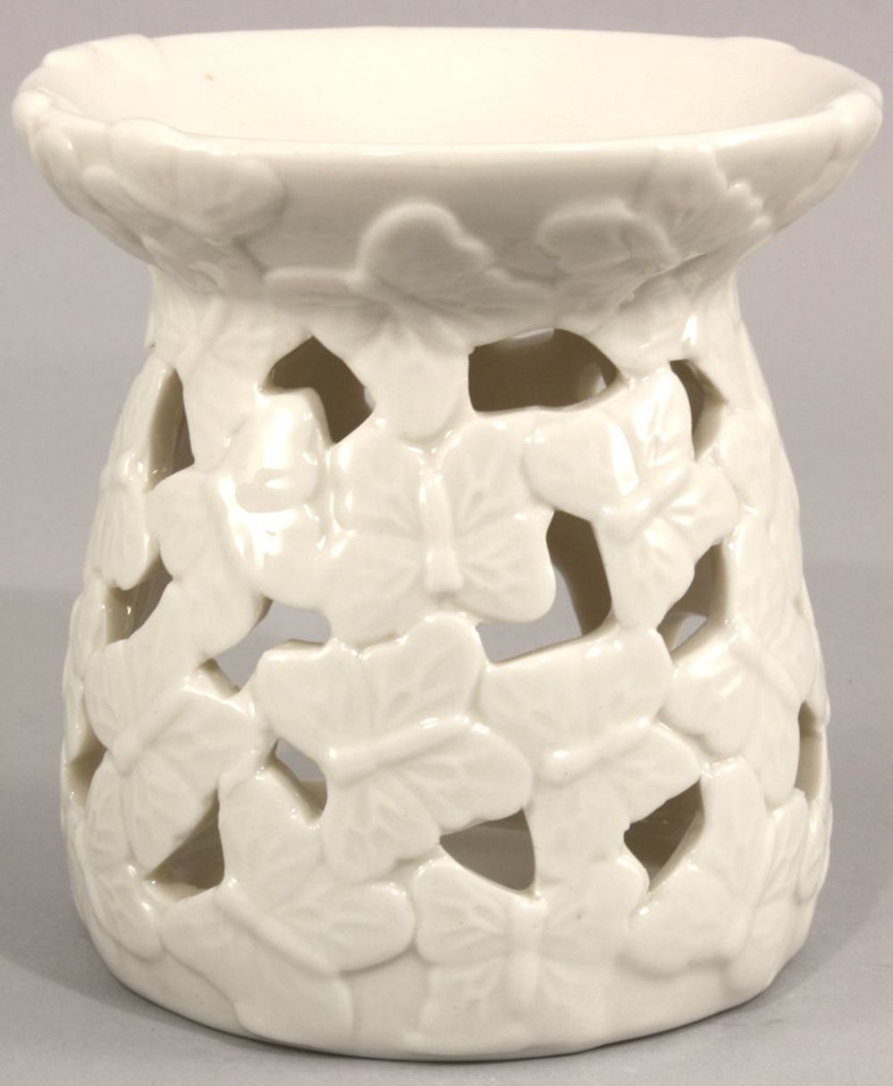 Premium White Ceramic Butterfly Oil Burner