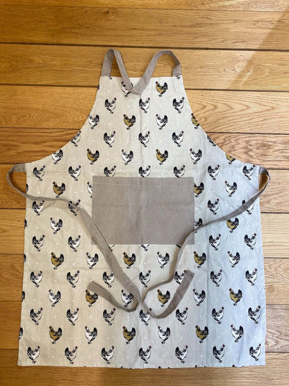 Cotton Pinafore Apron - Chicken Print - High-Quality & Stylish - Shop Now!