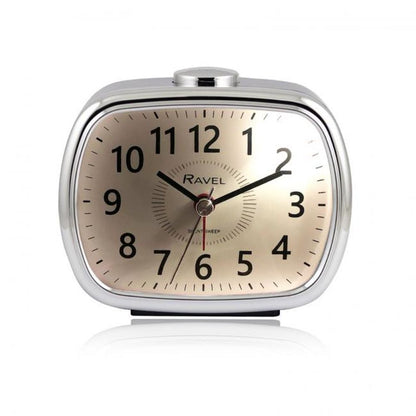 Ravel Quartz Alarm Clock - Black / Silver RC042.3C