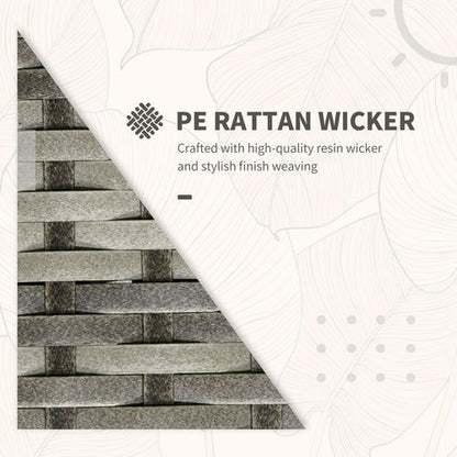 3 PCs PE Rattan Garden Sofa Set w/ 2 Chairs & Storage Table Orange