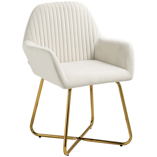 Homcom Modern Accent Chair Velvet-Touch Upholstered Armchair