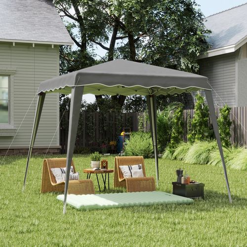 Outsunny Garden Pop up Gazebo Tent Party Water-resistant 2.5 x 2.5M Grey