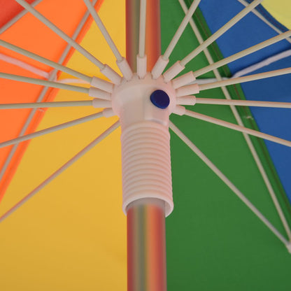 Outsunny 2.4m Beach Umbrella w/ Sand Anchor, Adjustable Tilt - Best Quality, Carry Bag Included