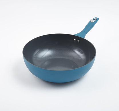 Cermalon Non Stick Wok - Teal Blue | Trendy Design | PTFE & PFOA Free