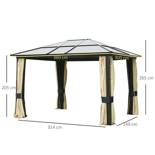 Garden Party Tent Gazebo 3x3.6 m-Brown/Beige