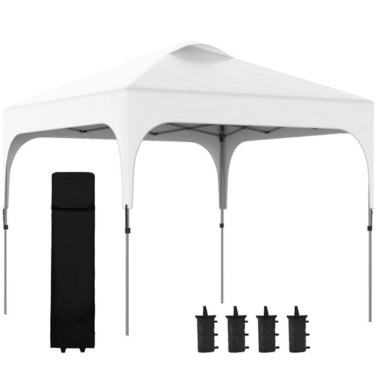 Premium 3x3M Pop Up Gazebo - Carry Bag, 4 Leg Weight Bags, White - Outdoor Events, BBQs, Camping