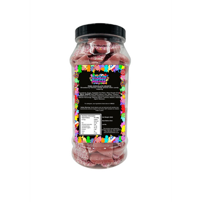 Pink Chocolate Hearts Jazzles Snowies Jazzies Retro Sweets Gift Jar