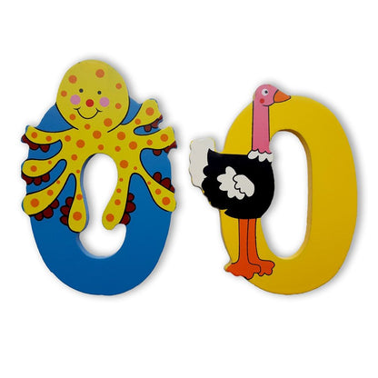 Vinsani Wooden Jungle Animal Upper Case Alphabet Letters Personalised Bedroom Wall Door Name