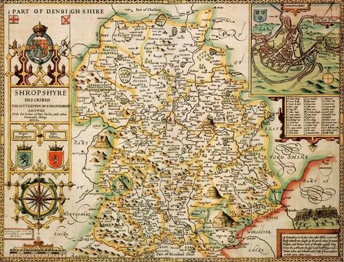 Shropshire Historical Map 1000 Piece Jigsaw Puzzle (1610)