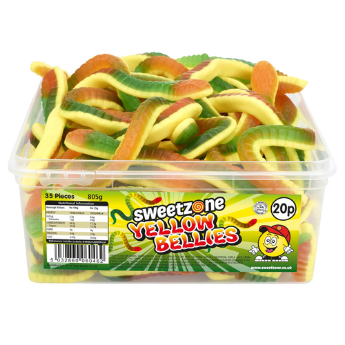 20p Yellow Bellies 805g Tub Sweets